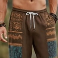 thumbnail image 4 of Bxsruta Mens Casual Pants Elastic Waist Boho Trousers Drawstring Loose Fit Summer Beach Lounge Pants, 4 of 4