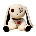 thumbnail image 2 of Hariumiu Valentines Day Decor 9.8/11.8" Rabbit Plush Toy Dark Series Gothic Rock Style Long Ears Bunny Doll Plushies Ornament Photo Prop Soft Cartoon Stuffed Animal Doll Toy Home Decorations, 2 of 8
