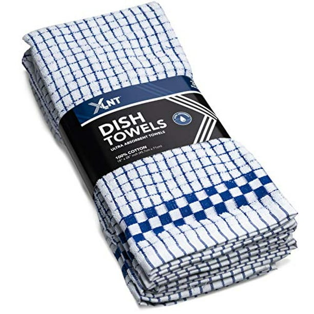 Xlnt Blue Kitchen Towels 3 Pack 100 Cotton Dish Towels Durable Ultra Absorbent Dishcloths Sets Of Hand Towels Tea Towels For Everyday Scrubbing Quick Drying Kitchen Washcloths Towel Set Walmart Com Walmart Com