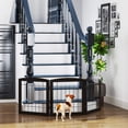 thumbnail image 2 of STAROUS Esspresso Foldable Pet Gate,Secure Indoor Barrier, Ideal for Doorways, Stairs, and Wide Openings - 60" Wide, 24" Height, 3 Panels, 2 of 7