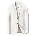 thumbnail image 2 of FBMDBB Business Leisure Spring/Summer Thin Single Western Solid Color Suit Collar Single Suit Coat Pinstripe Suit for Men, 2 of 3