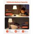 thumbnail image 4 of Lámpara de mesa inalámbrica VEVOR, 5200 mAh, recargable, paquete de 2, color negro, 4 of 9