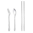 thumbnail image 1 of Cookware sets portable folding travel dinnerware set stainless steel tableware camping tools, 1 of 4