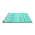 thumbnail image 2 of Ahgly Company Machine Washable Indoor Round Abstract Turquoise Blue Contemporary Area Rugs, 4' Round, 2 of 4