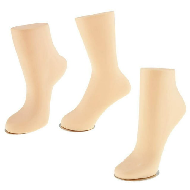 pitrice Adult Unisex PVC Mannequin Foot Sneaker Sock Anklet Socks Feet Model Invisible Anklets Display Small, Natural
