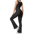 thumbnail image 4 of JiAmy Women Jumpsuits One Piece Yoga Workout Square Neck Tank Top Bodycon Full Length Long Pants Casual Stretch Jumpsuit, 4 of 6