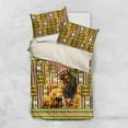 thumbnail image 1 of Equatorial Guinea Bedding Set with Lion Print and Traditional African Kente, 1 of 7