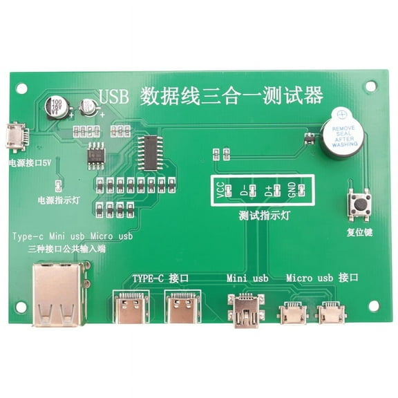 USB Cable Tester, Data Wire Test Fixture Precise Type-C/Mini USB/-USB USB Cable Tester Charging Cable Tester