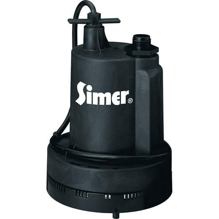 Simer Geyser II 1/4 HP 1320 GPH Submersible Portable Thermoplastic Utility