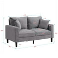 thumbnail image 3 of 57 " High Resilience Loveseat Sofa, Wooden Frame 2 Seat Sofa, Comfy , Small Space Saving Modern Upholstered Sofa, Living Room Bedroom Apartment Small Space , Light gray, 3 of 7