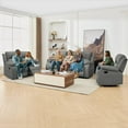 thumbnail image 2 of Chizzysit Reclining Couch Sleeper Sofa Set Chaise Lounge Chair Leather Recliner Couch Loveseat for Living Room, Theater Seating - Gray, 2 of 6