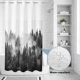 thumbnail image 2 of No Hook Shower Curtain, Black Forest Shower Curtains for Bathroom with See Through Top Window, Black and White Natural Landscape Modern Abstract Art Waterproof & Washable Bath Curtain Narrow 54"x78", 2 of 9