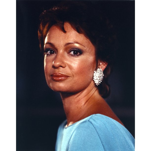 Karen Valentine Portrait in Blue Dress with Black background Photo