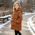 thumbnail image 4 of Xdegoge Girls Long Puffer Coat Hooded Quilted Thick Winter Warm Jacket with Buttons and Pockets for Kids Outdoor Snow Heavyweight Outerwear, 4 of 6