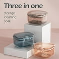 thumbnail image 4 of Multipurpose Denture Bath Case with Strainer Basket, Three Layered Denture Holder Cup to Clean and Soak, Retainer Box, False Teeth Container, 4 of 6