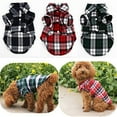 thumbnail image 4 of UDIYO Small Pet Dog Plaid Shirt Lapel Coat Cat Jacket Clothes Costume Top Apparel, 4 of 7