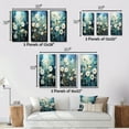 thumbnail image 4 of Designart "Blue Calm Gardens IV" Abstract Framed Wall Art Set Of 3 - Blue Floral Frame Canvas Set For Living Room Decor, 4 of 7
