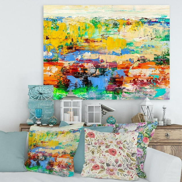 Designart Art abstrait multicolore lumineux Texture I Art mural sur toile