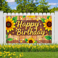 thumbnail image 5 of Wooden Background Happy Birthday Banner with Sunflower Elements Party Supplies Birthday Party Decors Photography Props Backdrop Decorations, 5 of 8