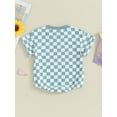 thumbnail image 4 of Bagilaanoe Newborn Baby Girl Boy Rompers Checkerboard Print Short Sleeve Bodysuits 3M 6M 12M 18M Infant Casual One Piece Short Jumpsuit, 4 of 9