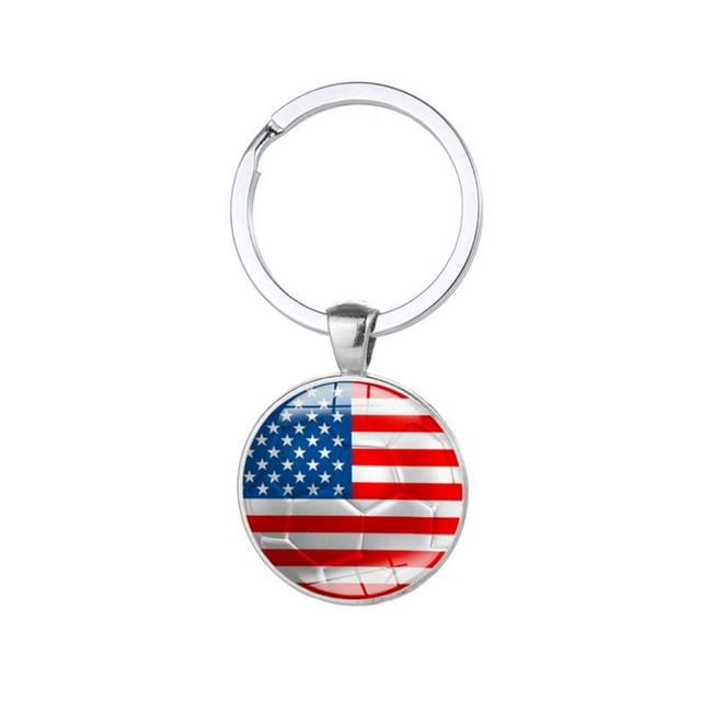 pitrice World Cup Football National Flags Soccer Metal Key Chain Pendant Holder Ring Keychain