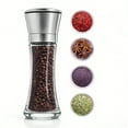 thumbnail image 4 of Pepper And Salt Grinder,Refillable Stainless Steel Grinder With Adjustable Coarseness,Glass Body Spice Grinder,Salt And Pepper Shakers,Manual Salt And Pepper Grinder,(Clear,2.55x7.48 in), 4 of 9