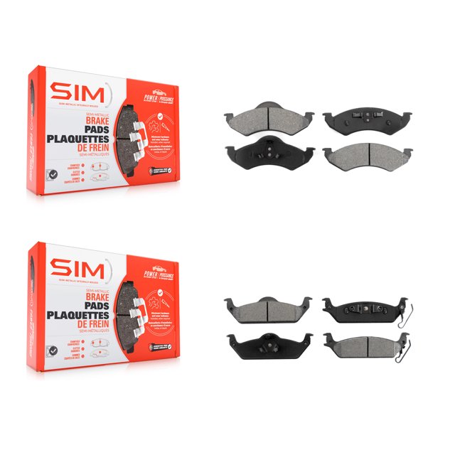 SIM Front Rear Semi-Metallic Brake Pads Kit for Car 2002 Dodge Dakota KSM-100352
