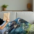 thumbnail image 3 of Sea Animals Soft Flannel Fleece Blanket, Playful California Sea Lions Swimming in Clear Water Undersea World Theme, Cozy Plush for Indoor and Outdoor Use, 50" x 60", Navy Blue Lime, by Ambesonne, 3 of 5