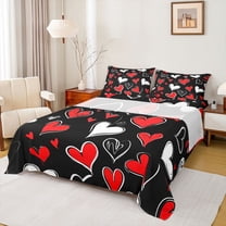 Castle Fairy Boys Girls Romantic Love Heart Twin Sheet Sets,Happy Valentine's Day Bedding