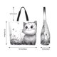 thumbnail image 5 of Balery Cute Cat Meadow Sketch Bolsa Tote Estilo Estético con Cremalleras, Bolsa de Hombro, Bolsa de Compras Grande y Plegable, 5 of 8