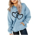 thumbnail image 2 of Teen Girls Sweatshirt Jumper Cute Printed Long Sleeves Hoodies with Pocket Casual Crew Neck Fall Winter Pullover Tops Clothes Comfy Jumper School Warm Girl Sweatshirts, 2 of 4
