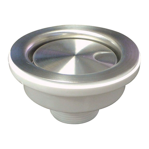 Transolid  3.5-in Covered Flip-Top Sink Strainer - 4.65" x 4.65" x 2.5" Brushed Stainless Brushed