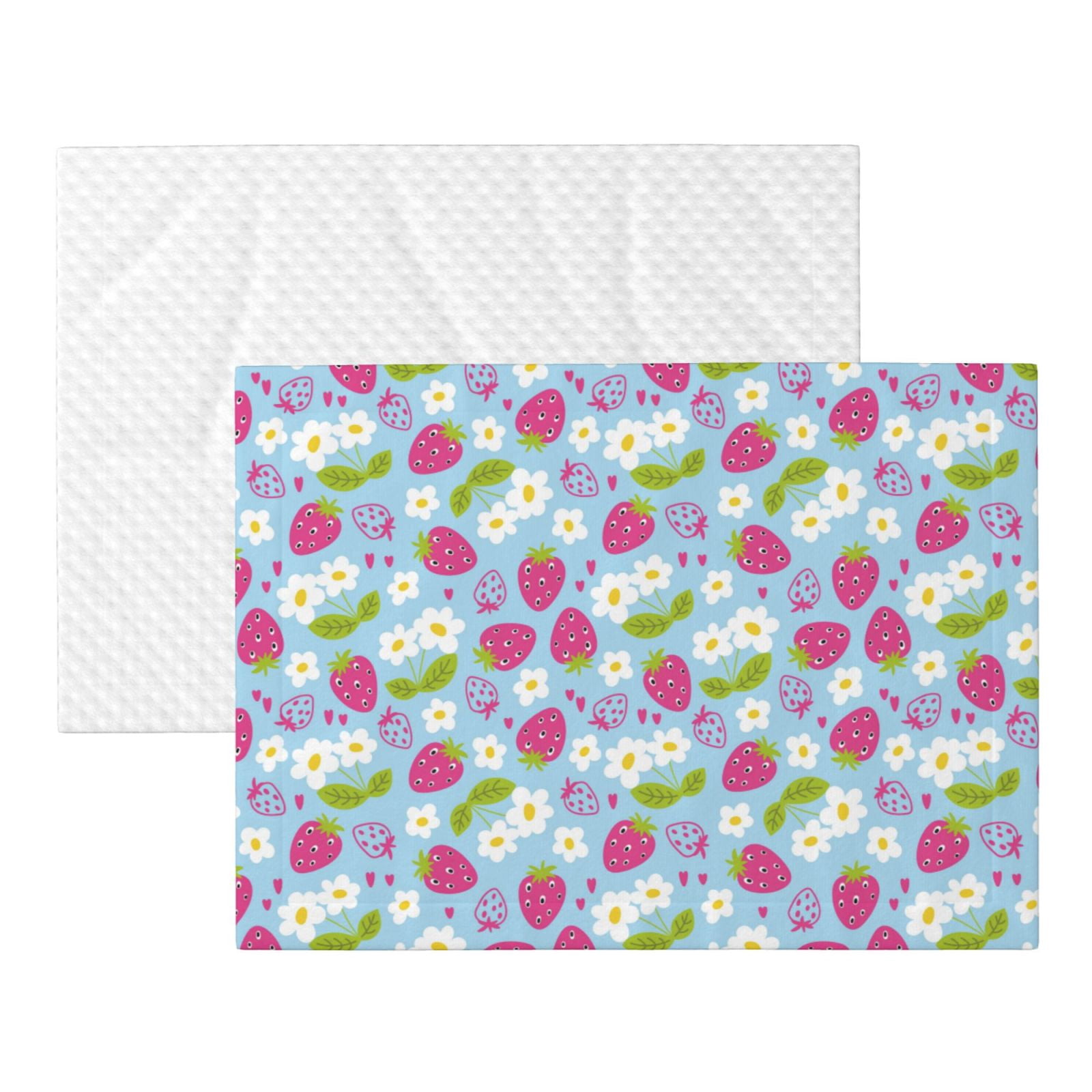 Naloa Strawberry And Flowers Dog Blanket, 3 Sizes Cat Blanket for Indoor Cats Large Medium Small Dog Gifts-Large