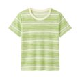 thumbnail image 5 of ClodeEU Women's Crew Neck Short Sleeve Striped T-Shirt,Slim Casual Summer Tee Top Green,Women's Plus L, 5 of 5