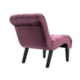thumbnail image 4 of Accent Chairs, Velvet Upholstered Single Sofa Chair with Button Tufted Backrest and Solid Legs, Modern Ergonomical Lounge Chair with Thicken Cushion for Living Room Office Bedroom,Purple, 4 of 7