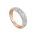 thumbnail image 3 of AFFY 0.04CT White Natural Diamond Accent Wedding Band Ring for Women 14K Rose Gold over Silver-12, 3 of 5
