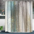 thumbnail image 2 of Abstract Brown Blue Shower Curtains Ombre Brush Strokes Fabric Bath Curtain Vintage Oil Painting Bathroom Shower Curtain, 2 of 6