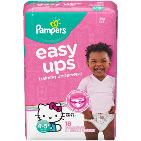 Pampers Easy Ups Hello Kitty Training Underwear Size 4T–5T, 18 Count