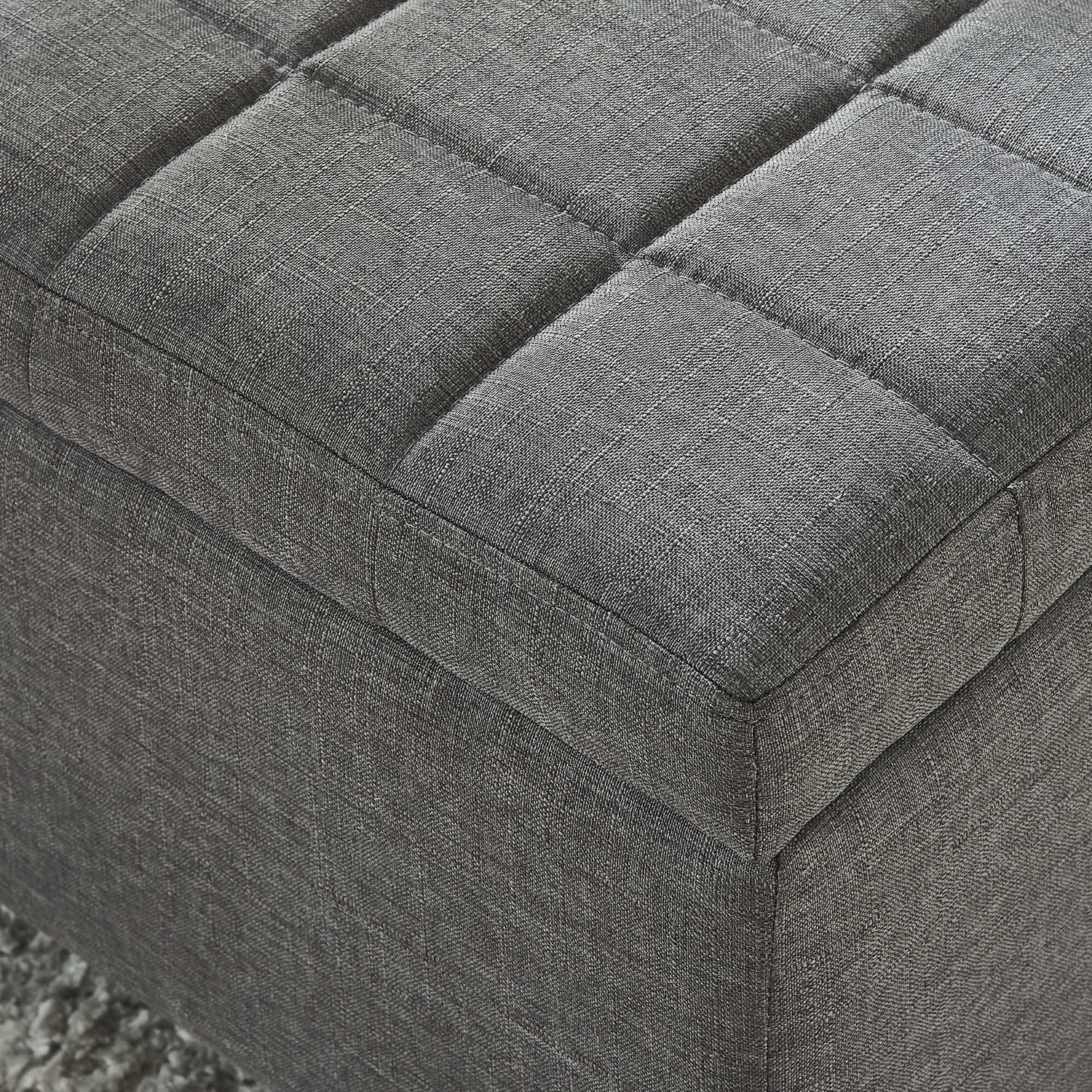 Ottomane De Rangement Tissu – Gris