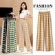 thumbnail image 1 of Pantalones de verano para mujer, de cintura alta, adelgazantes, rectos, estrechos, de pierna ancha, holgados, informales, 1 of 5