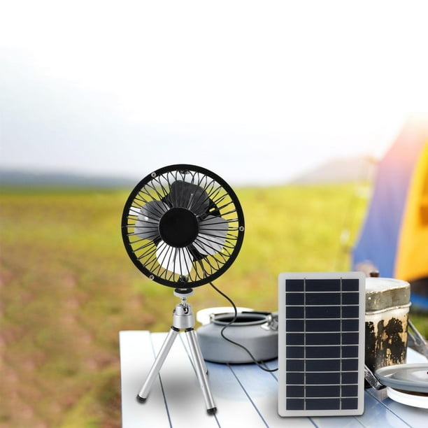 Ventilador solar con panel de enfriamiento, ventilador portátil con soporte, ventilador de ventilación de 10 W, ventilador de energía solar para