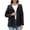 Black, variant on Womens Zip up Hooded Jacket Snap Long Sleeve Casual Lightweight Fashion Travel Coat Fall Winter Clothes