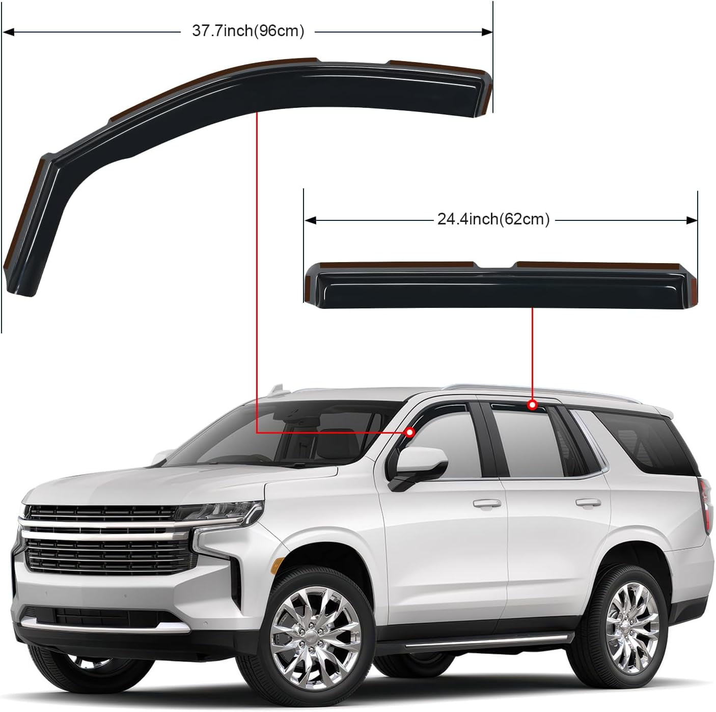Nilight In-Channel Window Deflectors for 2015-2020 Chevy Tahoe, GMC Yukon, Cadillac Escalade, 4-Piece Rain Guards & Vent Visors