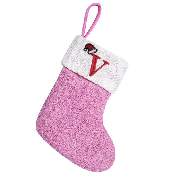 Bolsas de Regalo de Navidad, de Punto Calcetín de Lana Calcetín Bordado Carta Bolsa de Regalo de Dulces para Niños, Bolsa de Regalo de las Medias de Navidad para la Decoración Del Árbol de la Chimenea