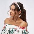 thumbnail image 2 of Unique Bargains 1 Pc Headband Double Bow Satin Hair Accessories Pink, 2 of 5