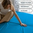 thumbnail image 4 of Amay 100% Organic Cotton Texas King Fitted Sheet - 500 Thread Count (80"x98") - Ultra Soft, Cooling & Breathable Bed Sheet - Durable Long-Lasting Fabric - (Turquoise, 1 Piece), 4 of 7