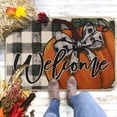 thumbnail image 5 of Fall Door Mats, 17 X 30in Fall Welcome mat Pumpkin Buffalo Check Doormat Indoor Outdoor Fall Decor Farmhouse Autumn Non-Slip Entrance Front Floor Mat Rug for Home Patio Decoration, 5 of 6