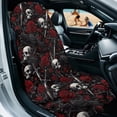 thumbnail image 2 of Xixirimido Skull Crow Red Roses Print Car Seat Cover Front Seat Sweat Towel Bucket Seat Covers for Cars SUV Trucks for Gym Workout Running Swimming Beach Hiking, 2 of 8