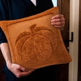 thumbnail image 4 of Throw Pillow Covers 18x18 Inch, Soft Plush Pumpkin Decorative Square Pillowcases, Farmhouse Holiday Cushion Covers for Sofa Living Room Home Fall Halloween Thanksgiving Decor, 4 of 9