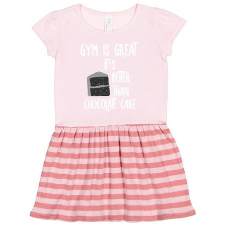

Inktastic Gym Is Great White Text Gift Toddler Girl Dress